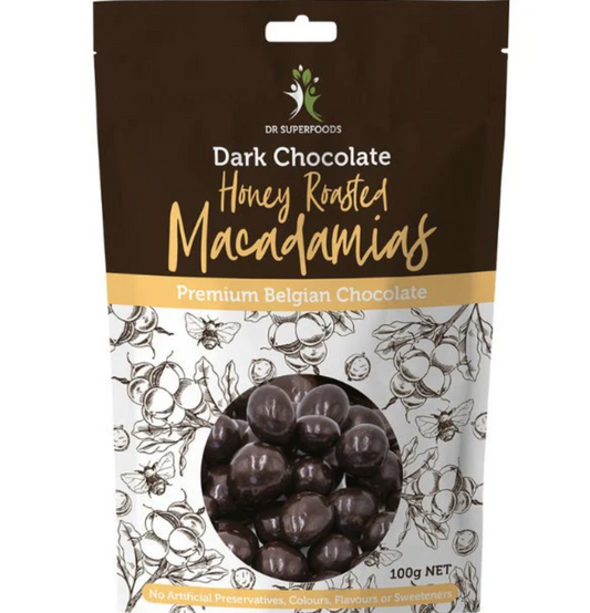 Dark Chocolate Honey Roasted Macadamias | Dr Superfoods