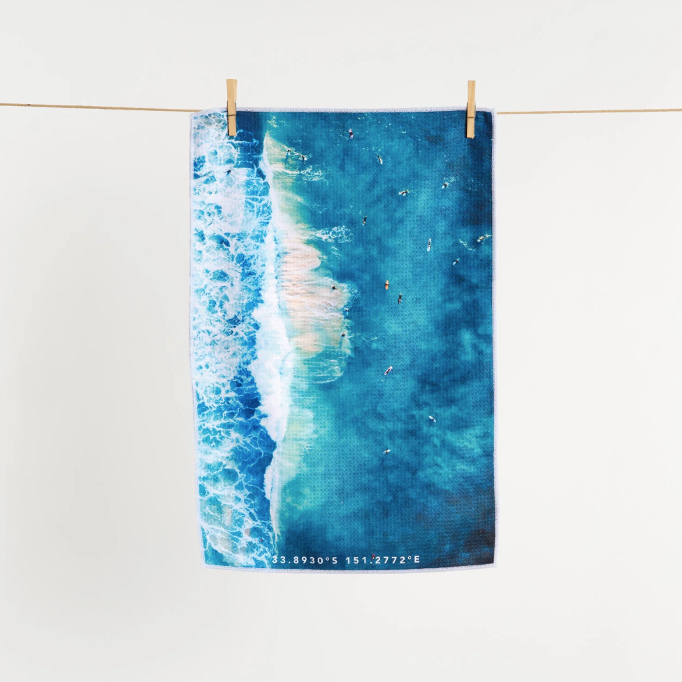 Destination Label Hanging Tea Towel [Salty Swell]