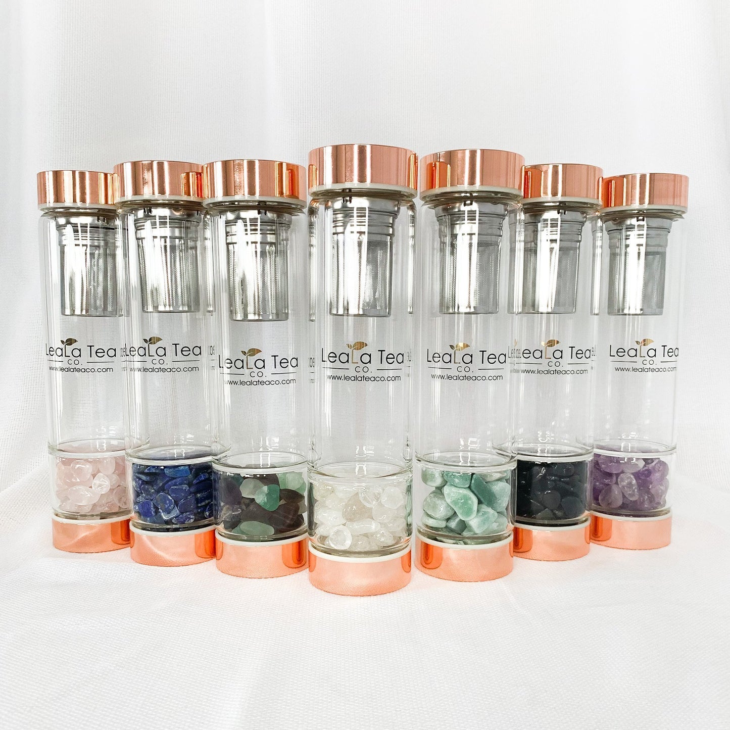 Crystal Tea Infuser Bottle  [Coloured Fluorite]