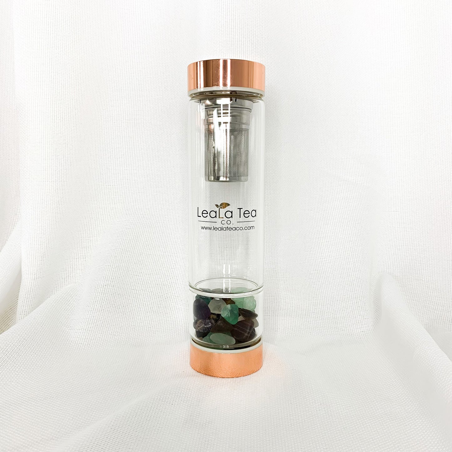 Crystal Tea Infuser Bottle  [Coloured Fluorite]