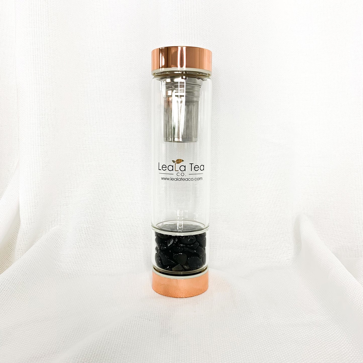 Crystal Tea Infuser Bottle  [Black Obsidian]