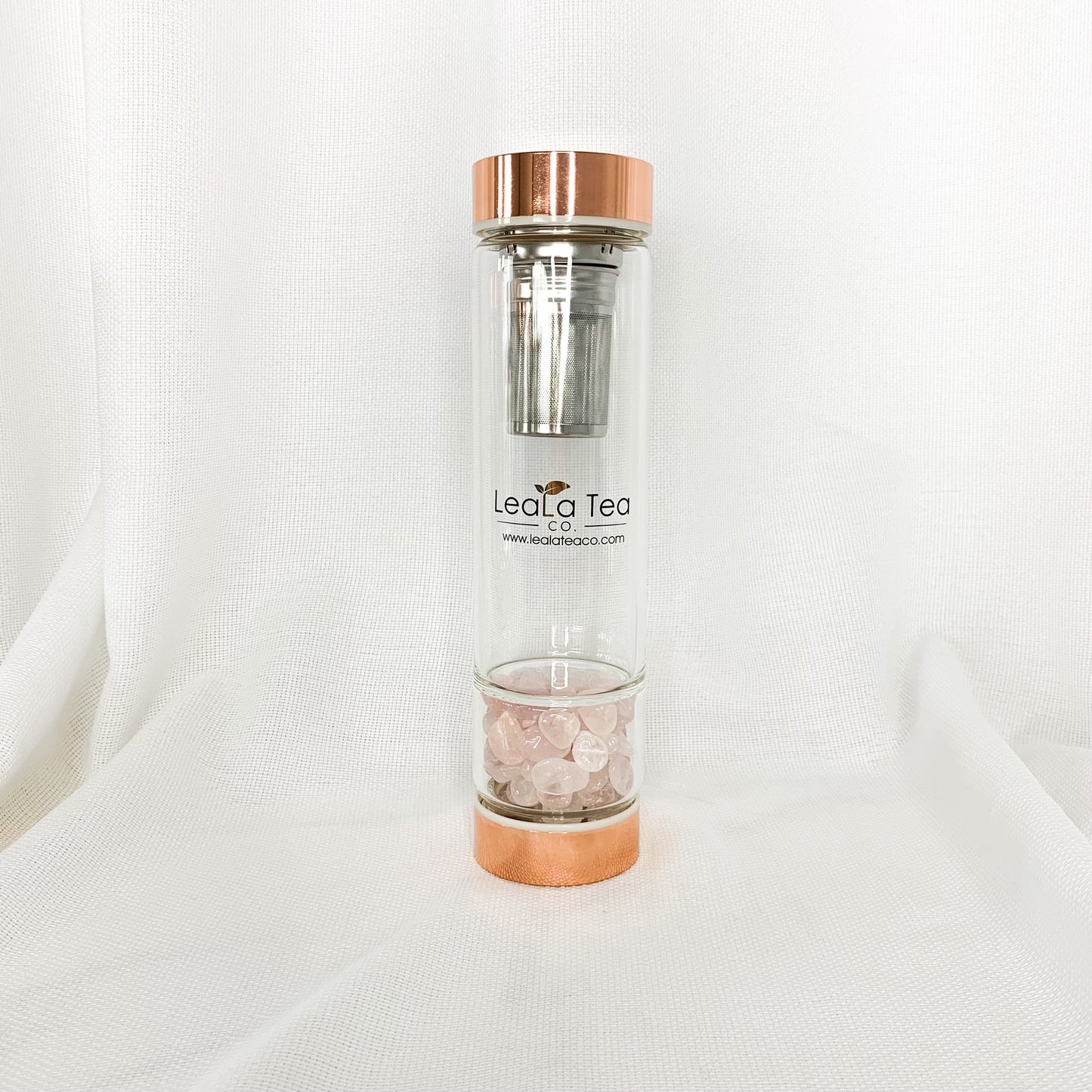 Crystal Tea Infuser Bottle [Rose Quartz]